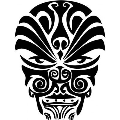 Polynesian design cool face Fake Temporary Water Transfer Tattoo Stickers NO.10556